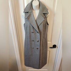 River Island Double Breasted Sleeveless Coat/Dress Heathered Gray | Size 10 NWOT